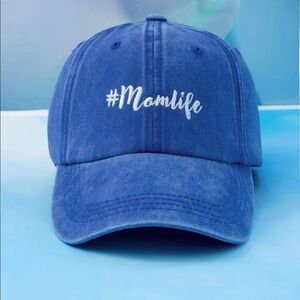 Royal Blue Mom Life Embroidered Adjustable Baseball Cap